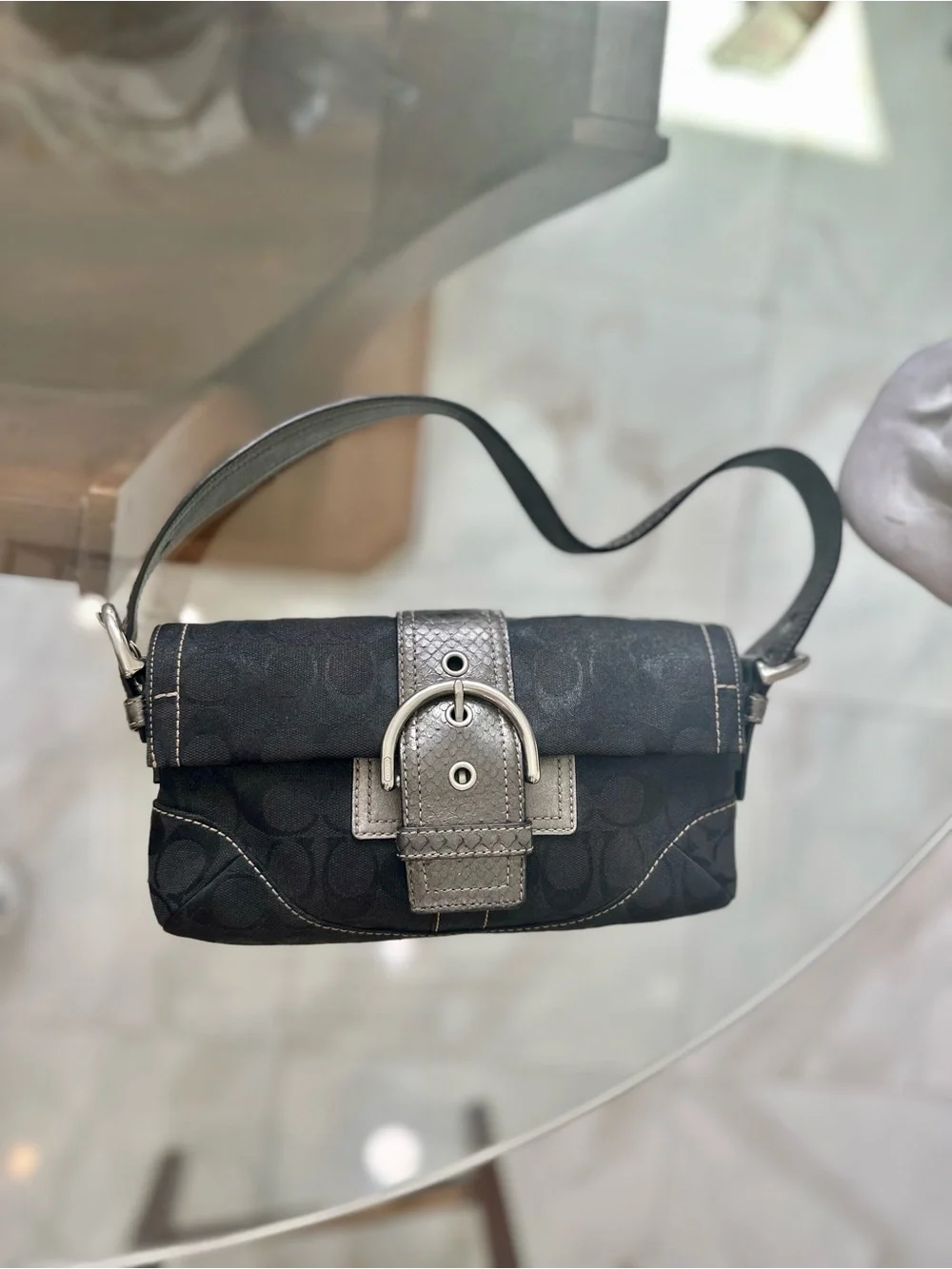 Coach Soho Buckle Bag  Metallic Snake Trim